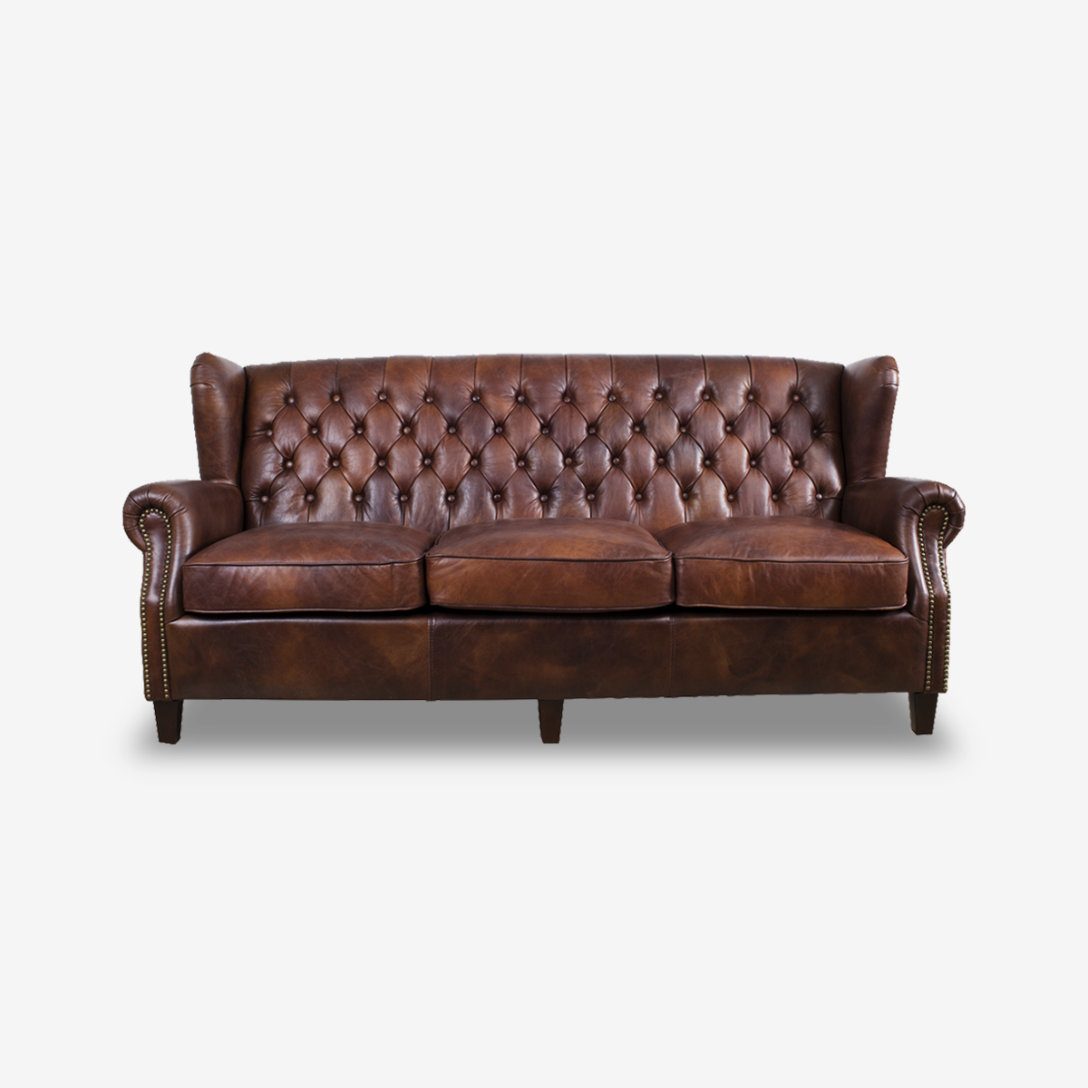 Alison Chesterfield Leather Sofa