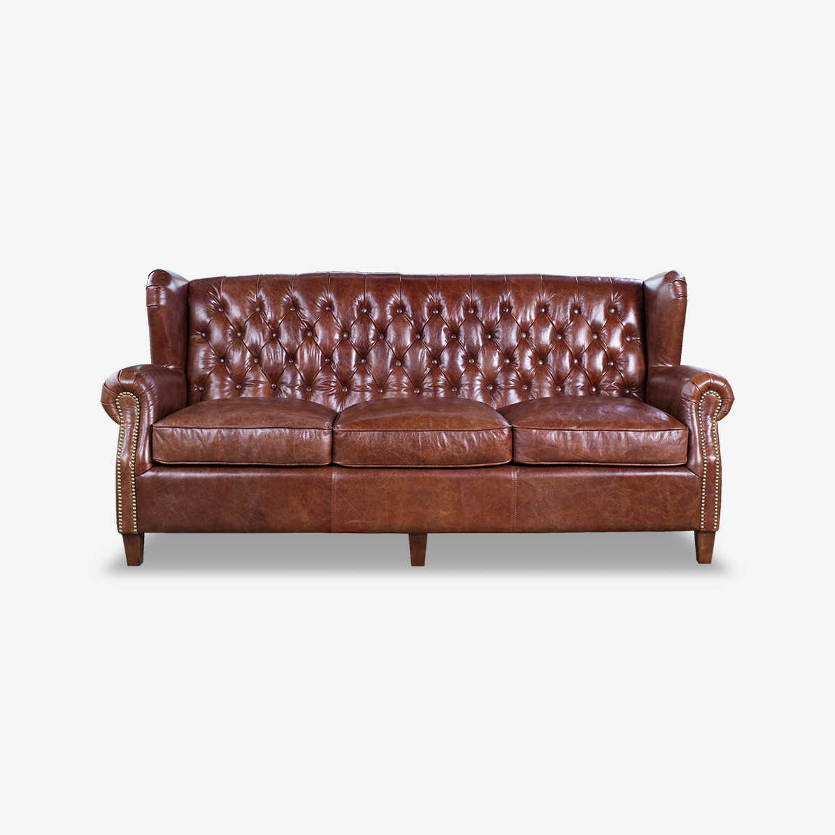 Alison Chesterfield Leather Sofa