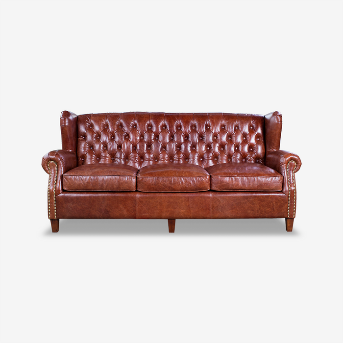 Alison Chesterfield Leather Sofa