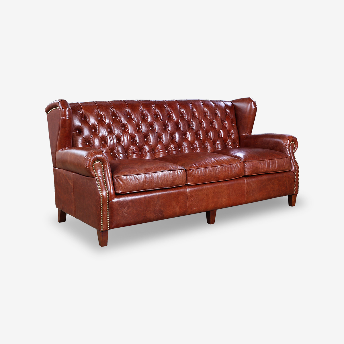 Alison Chesterfield Leather Sofa