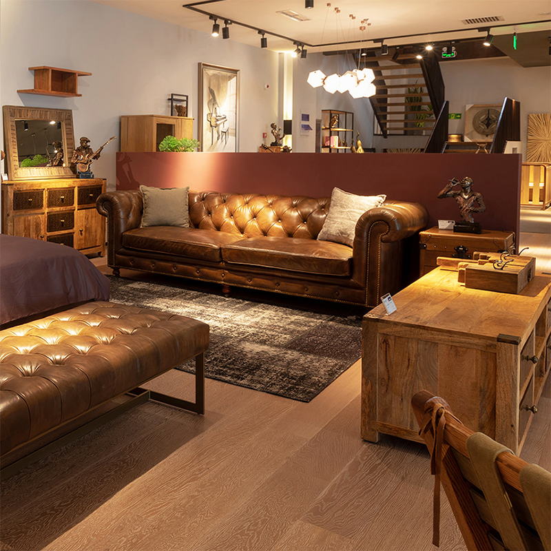 Classic Chesterfield Leather Sofa