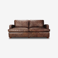 Frank Diamond-Stitch Leather Sofa