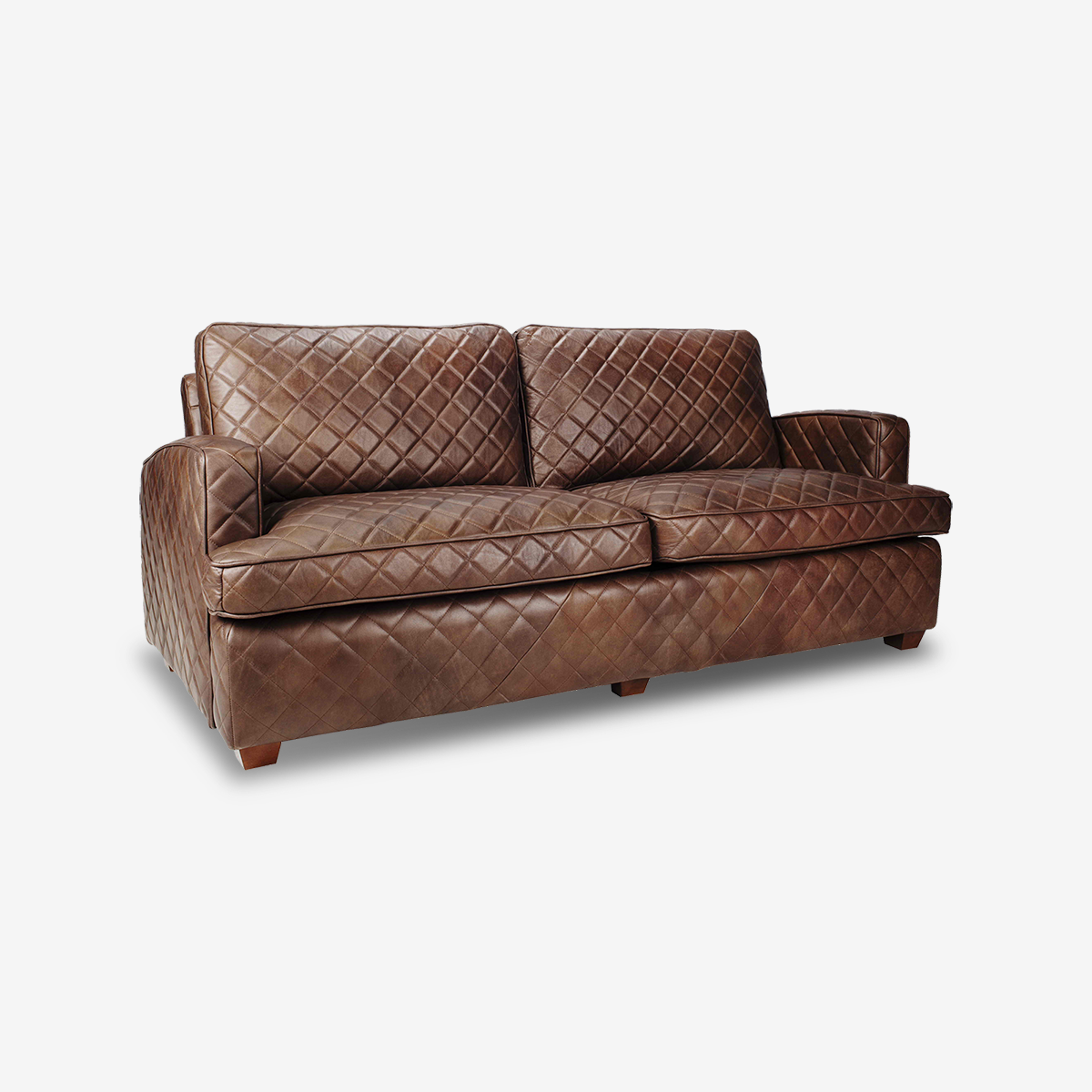 Frank Diamond-Stitch Leather Sofa