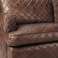 Frank Diamond-Stitch Leather Sofa