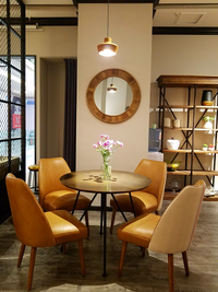 Emmy Leather Solid Wood Dining Chair