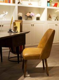 Emmy Leather Solid Wood Dining Chair