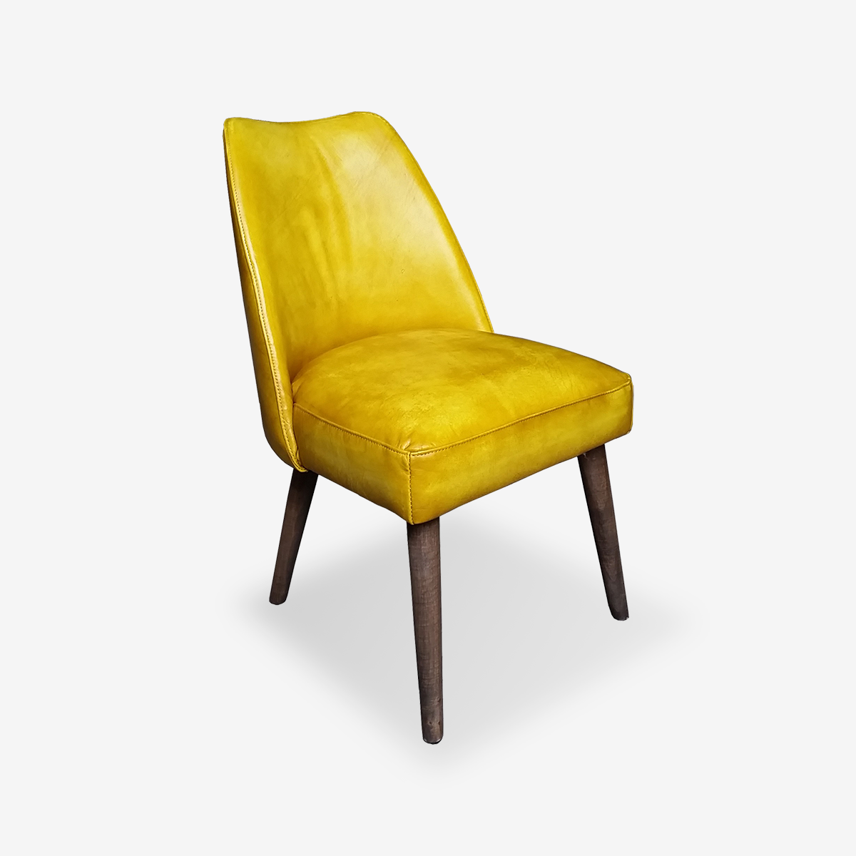 Emmy Leather Solid Wood Dining Chair