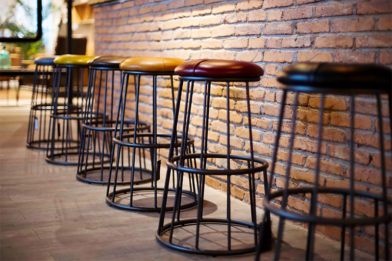 Melva Leather Industrial Bar Stool