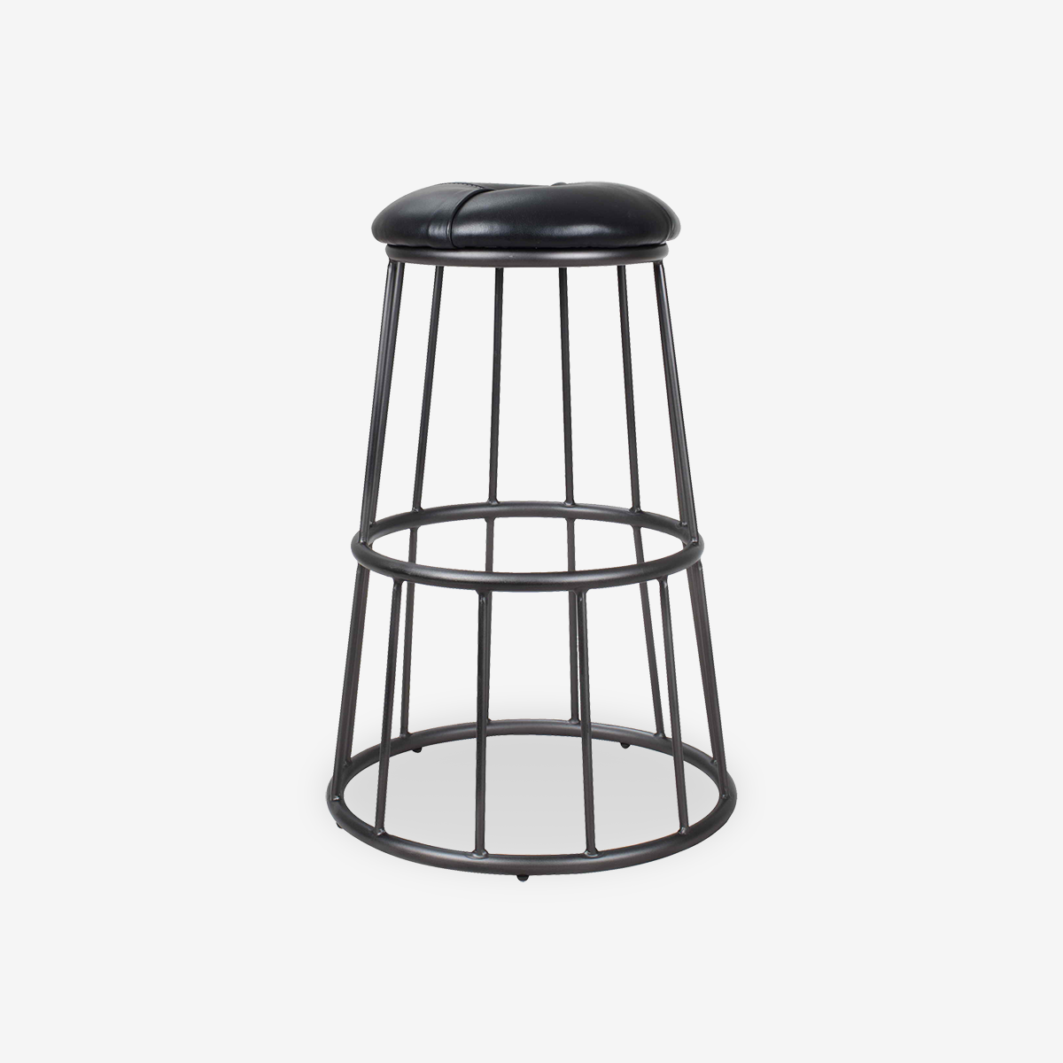 Melva Leather Industrial Bar Stool