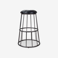 Melva Leather Industrial Bar Stool