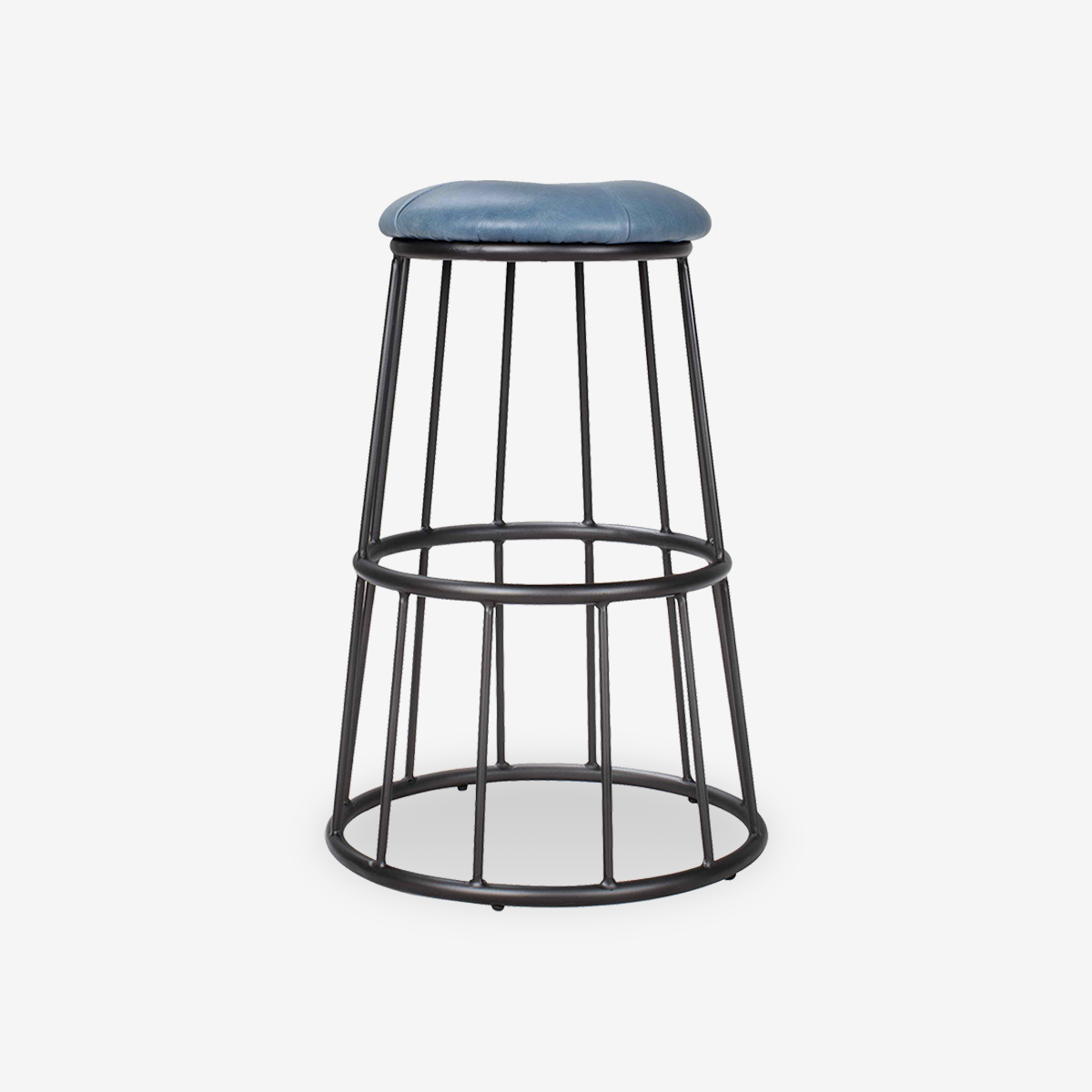 Melva Leather Industrial Bar Stool