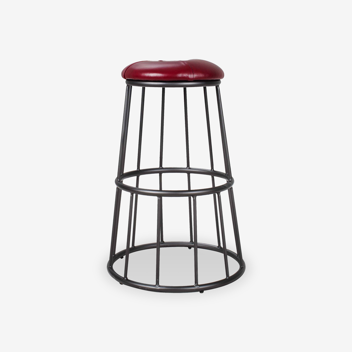 Melva Leather Industrial Bar Stool
