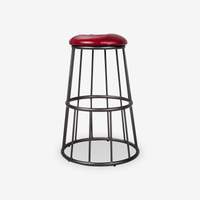 Melva Leather Industrial Bar Stool