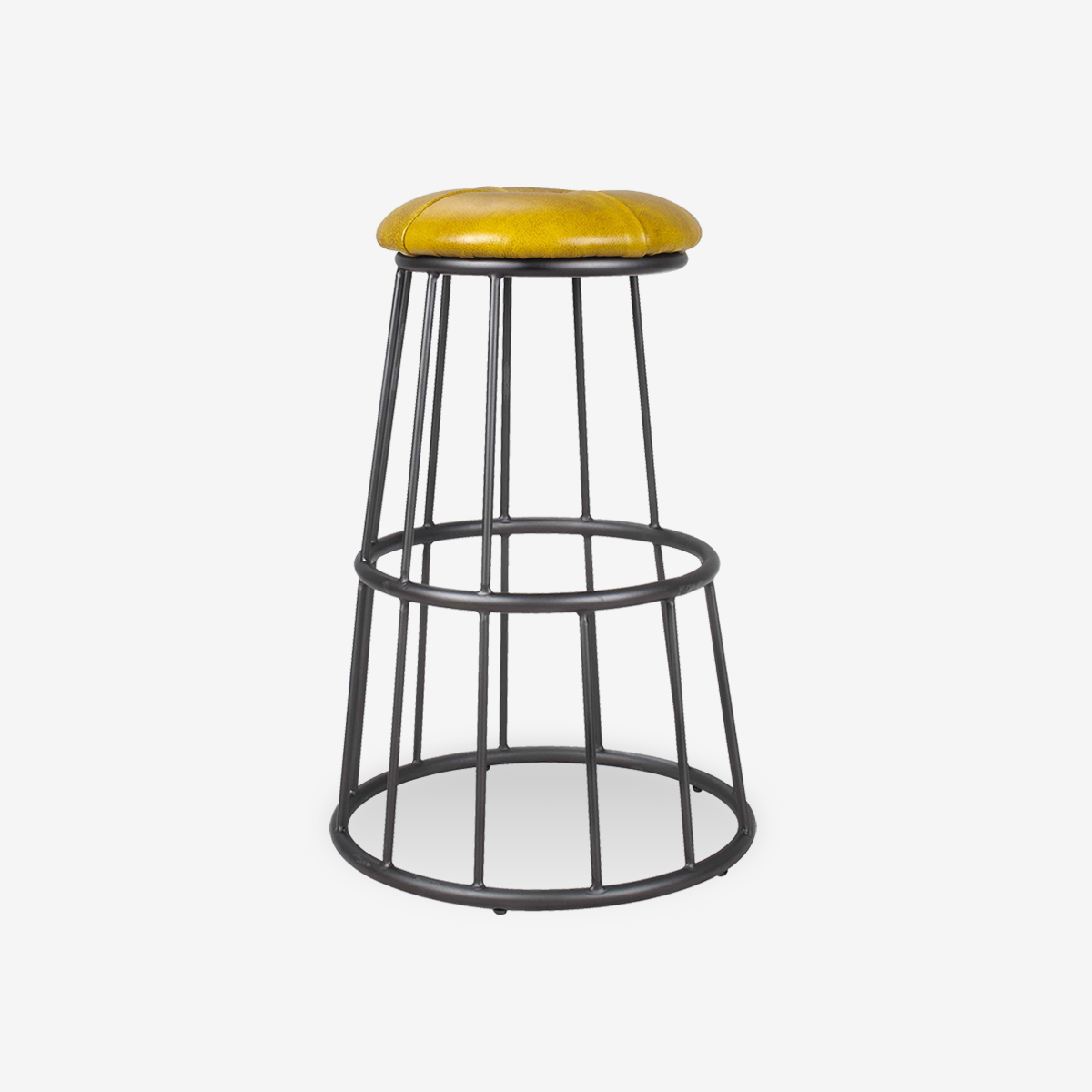 Melva Leather Industrial Bar Stool