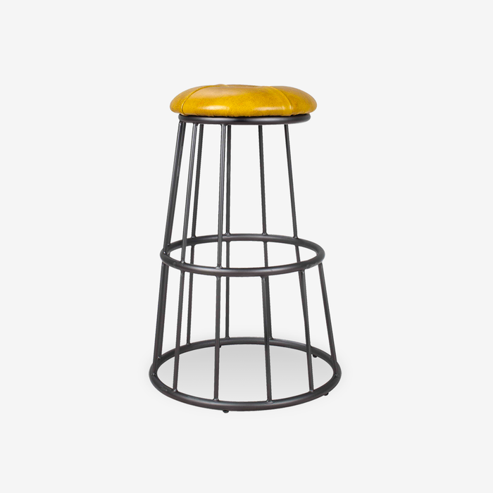 Melva Leather Industrial Bar Stool