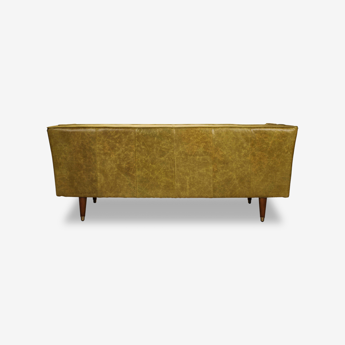 Elly Channel-Tufted Leather Sofa