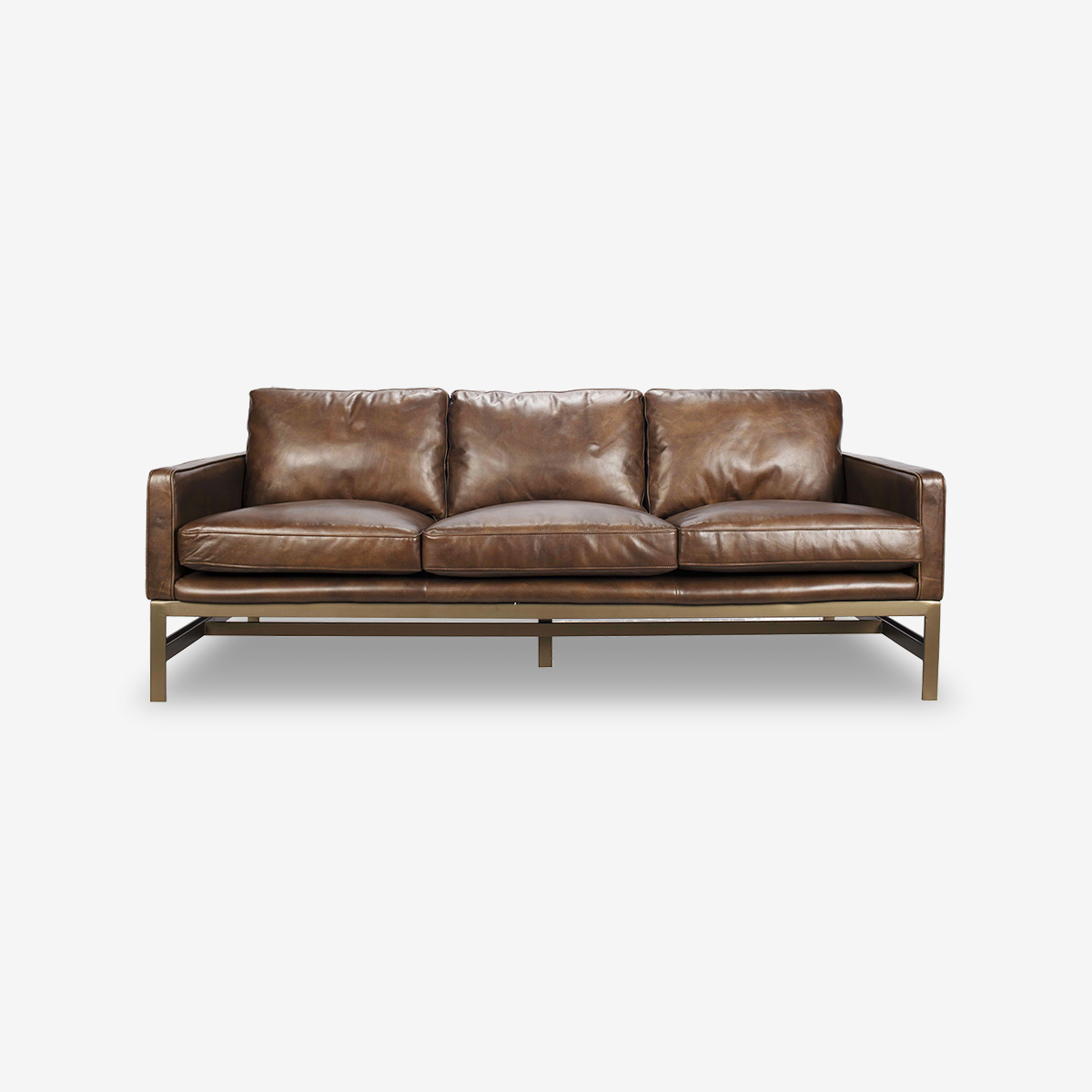 Frankie Leather Three-Seater Sofa