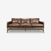 Frankie Leather Three-Seater Sofa