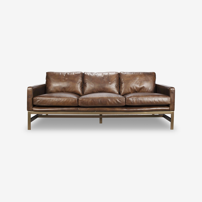 Frankie Leather Three-Seater Sofa
