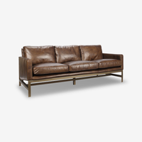 Frankie Leather Three-Seater Sofa