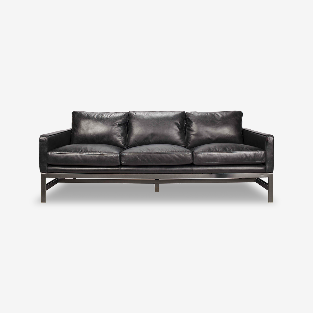 Frankie Leather Three-Seater Sofa