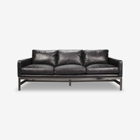 Frankie Leather Three-Seater Sofa