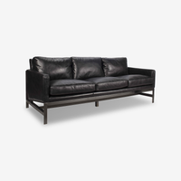 Frankie Leather Three-Seater Sofa