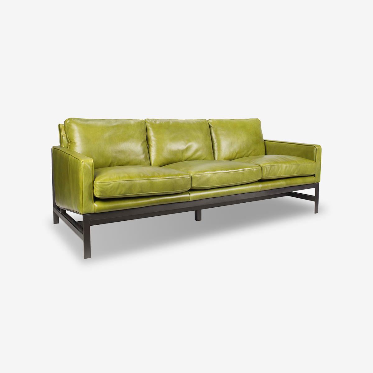 Frankie Leather Three-Seater Sofa