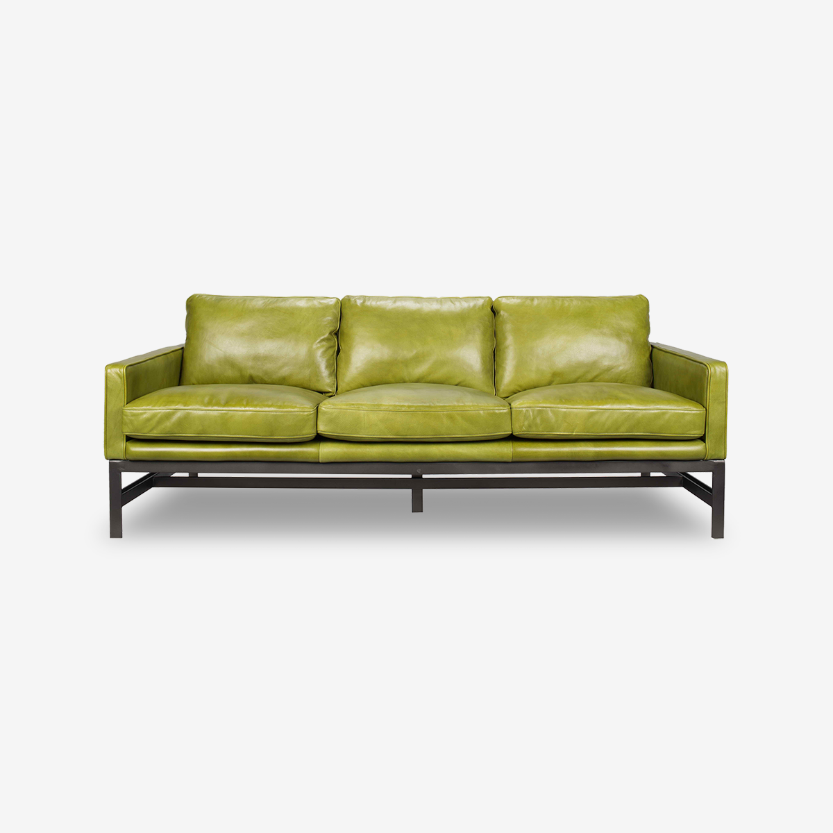 Frankie Leather Three-Seater Sofa
