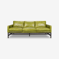 Frankie Leather Three-Seater Sofa