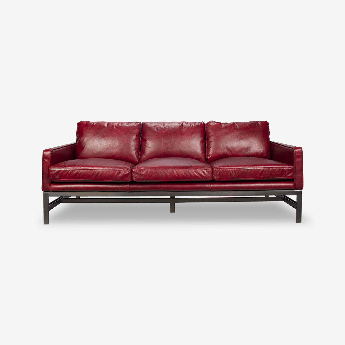 Frankie Leather Three-Seater Sofa