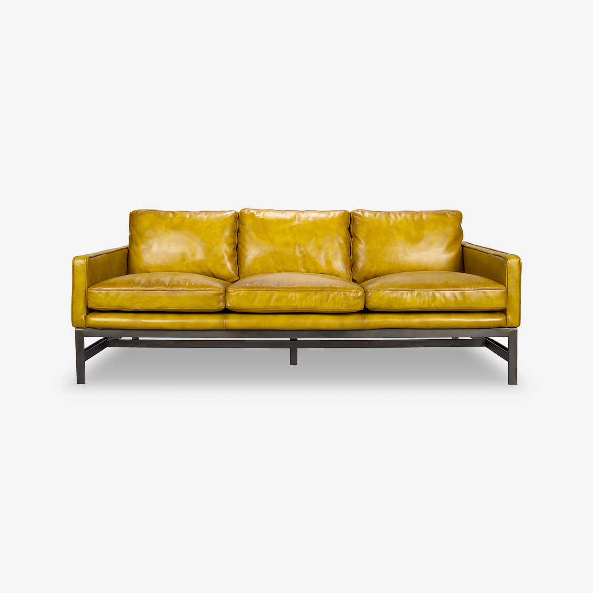 Frankie Leather Three-Seater Sofa