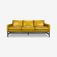 Frankie Leather Three-Seater Sofa