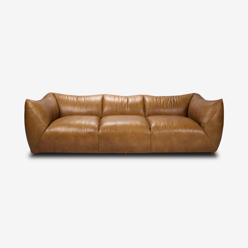 Gavin Leather Three-Seater Sofa