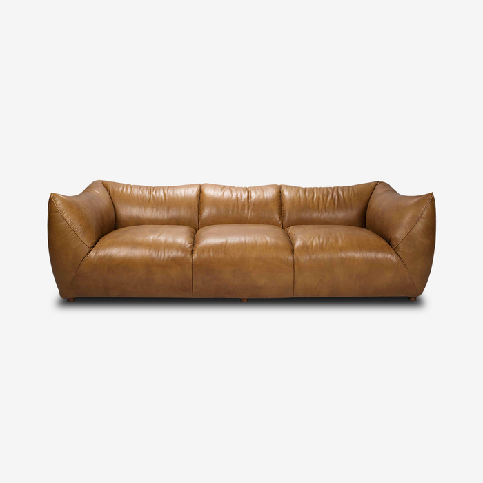 Gavin Leather Three-Seater Sofa