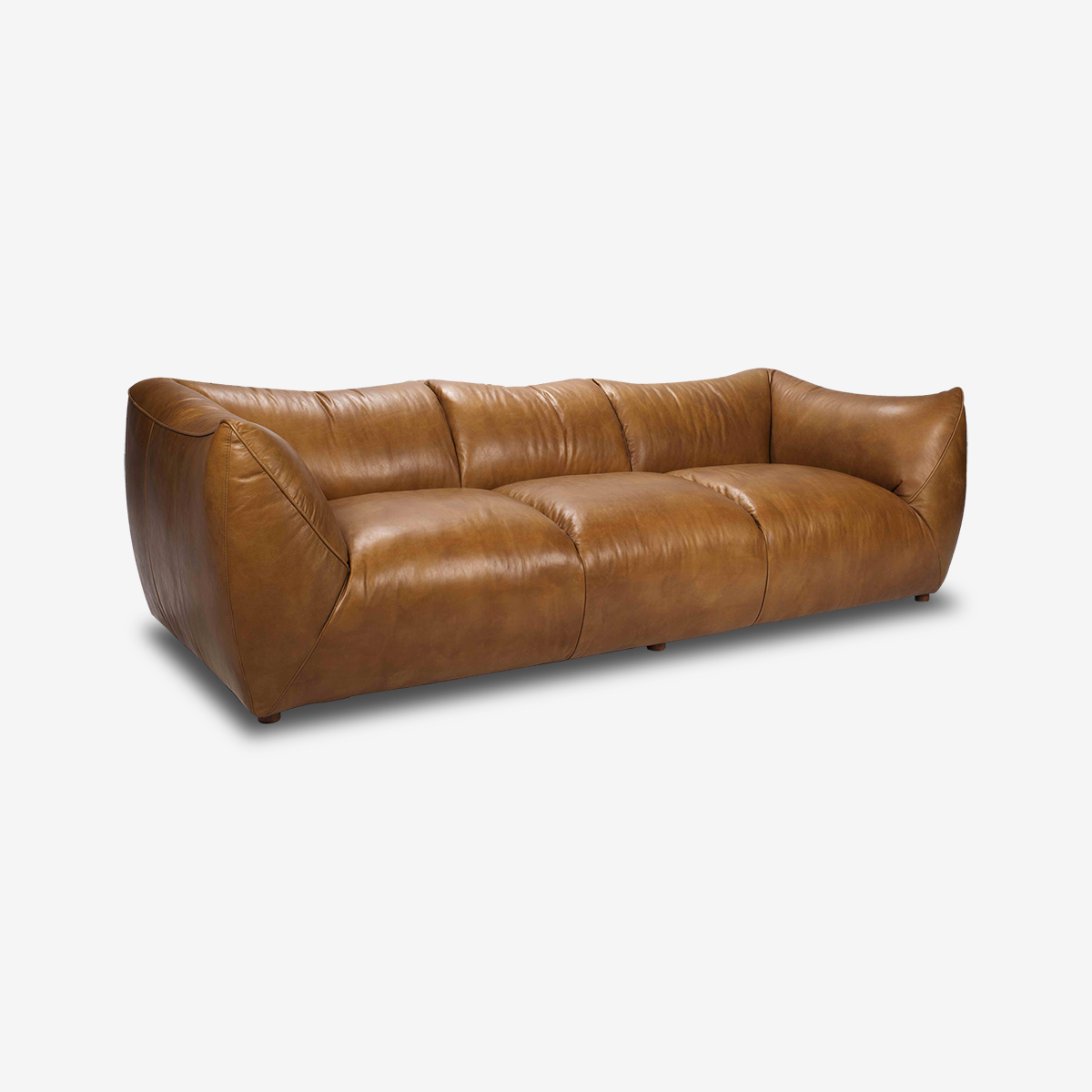 Gavin Leather Three-Seater Sofa