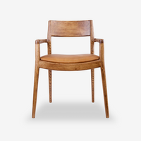 Odelia Solid Wood Leather Armchair