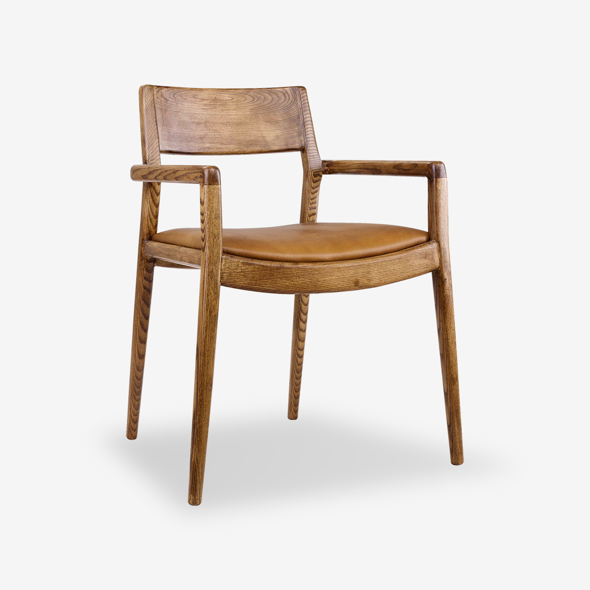 Odelia Solid Wood Leather Armchair