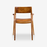Odelia Solid Wood Leather Armchair