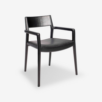 Odelia Solid Wood Leather Armchair
