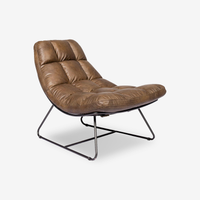 Quincy Industrial Leather Accent Chair