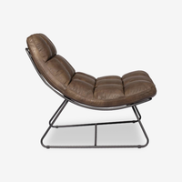 Quincy Industrial Leather Accent Chair
