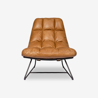 Quincy Industrial Leather Accent Chair
