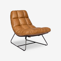 Quincy Industrial Leather Accent Chair