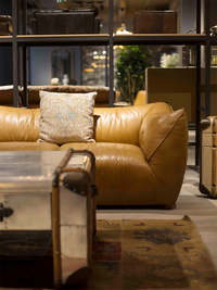 Gavin Leather Three-Seater Sofa