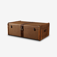Rattan-Leather Explorer Coffee Table