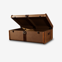 Rattan-Leather Explorer Coffee Table