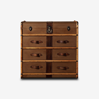 Vintage Trunk Leather Storage Cabinet