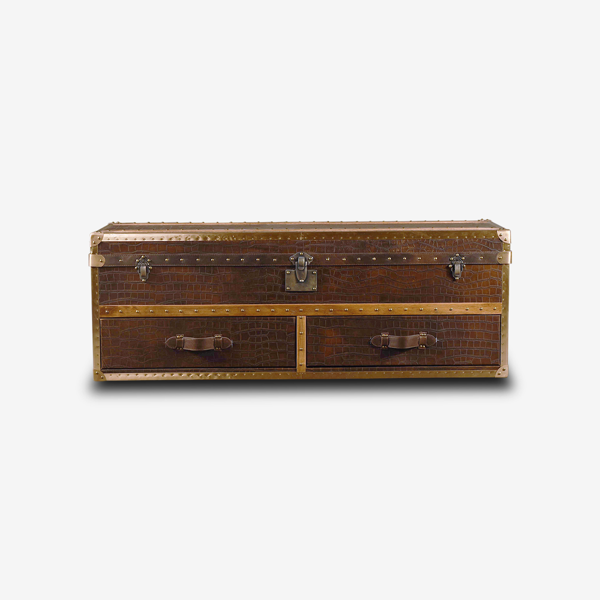 Vintage Antique Crocodile Trunk-RT130