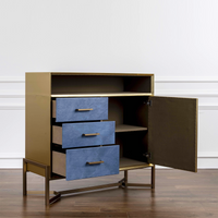 Velvet-Brass Accent Cabinet